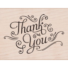 Hero Arts K5870 Wood Stamps, Thank You with Flourishes