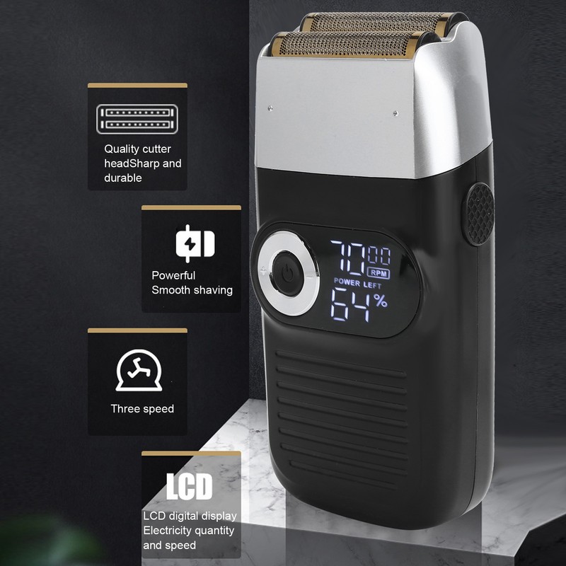 Electric Foil Shaver Rechargeable Bald Head Beard Trimmer LCD Mustache