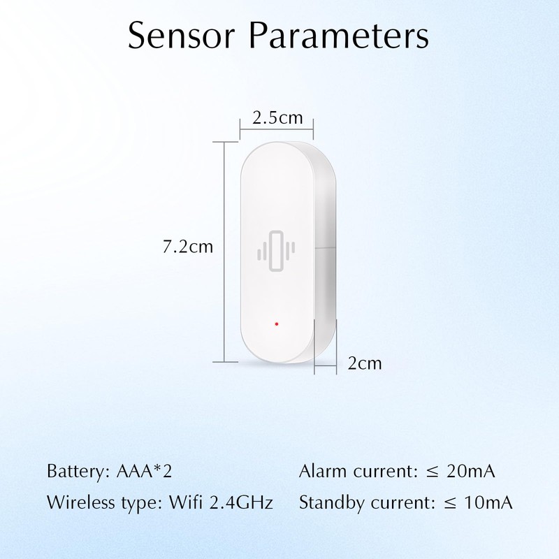 Chatthen WiFi Vibration Sensor, Smart Window Alarm Sensors, Tuya APP