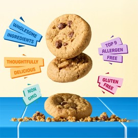 Gluten Free Partake Soft Baked Chocolate Chip Cookies - Vegan - Free From the Top 9 Allergens Including Dairy, Wheat, Soy, Eggs, & Peanuts - Non GMO - Safe School & Office Snack (1 Pack, 5.5oz Box)