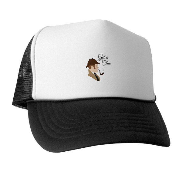 CafePress Sherlock Holmes Clue Snapback Trucker Hat Black/White