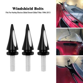 HDBUBALUS Spiked Windscreen Windshield Trim Bolts For Harley Touring Electra Glide 96-13