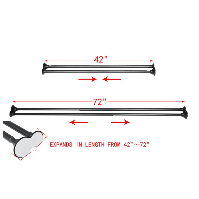 Utopia Alley Adjustable 72-Inch Double Shower Curtain Tension Rods -