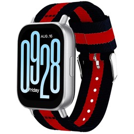 [Lamshaw] for Redmi Watch 5 Smart Watch Replacement Band, 22mm Nylon Stripe Pattern Replacement Band Soft Strap Compatible for Redmi Watch 5 Active/Lite Smart Watch, Nylon, No Gemstone