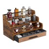 Yuzehuaza 3 Tier Perfume Organizer with Drawer，Wooden Cologne Organizer for