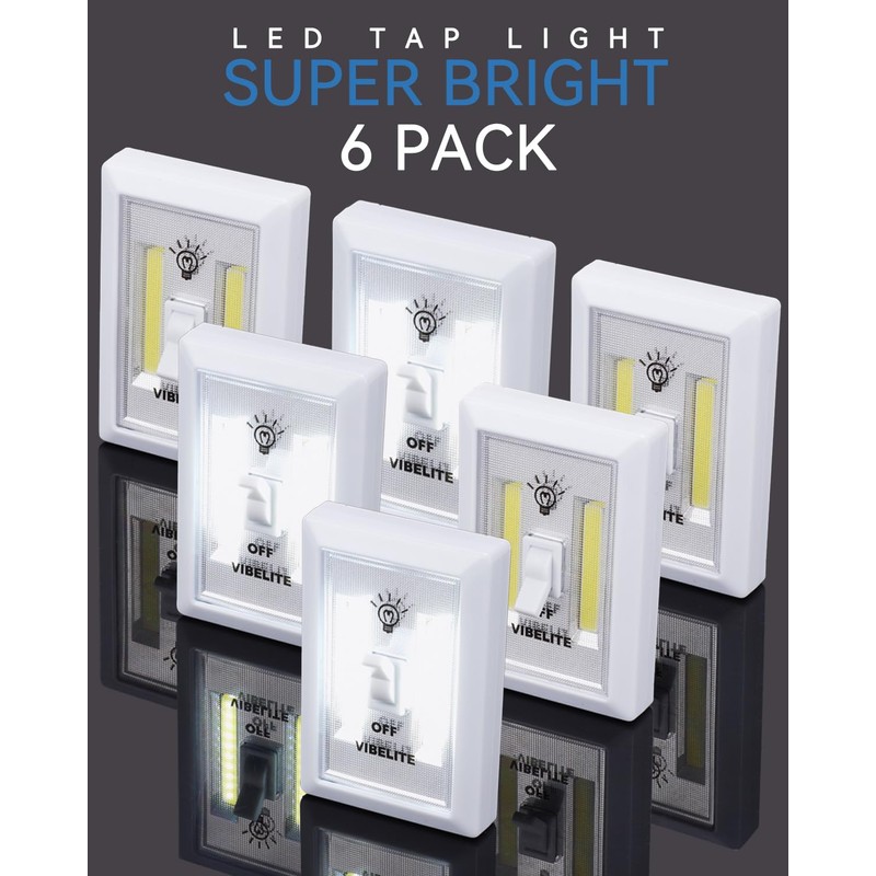 VIBELITE Closet Light, Battery Operated Switch Light, Tap Light, Touch,