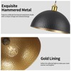 Febeleven Black Farmhouse Pendant Light with Hammered Metal Shade Vintage