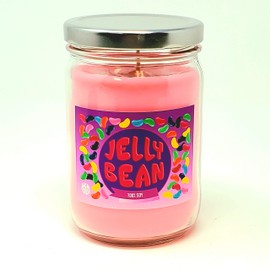 Jelly Bean Candle ~ Easter Jelly Bean Scented All Natural Premium Soy Wax Candle ~ by S&M Candle Factory (Pink 16oz Mason Jar)