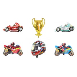 Race Car Balloons Motorcycle Balloons Car Racing Party Decorations for Birthday Parties, Car Racing Party Decorations, Motorcycle Helmet Foil Balloons