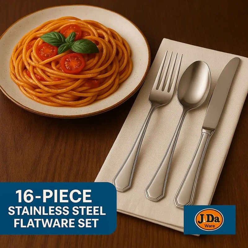 16-Piece Luxury Premium Stainless Steel Flatware Set Premium Silverware Dinnerware