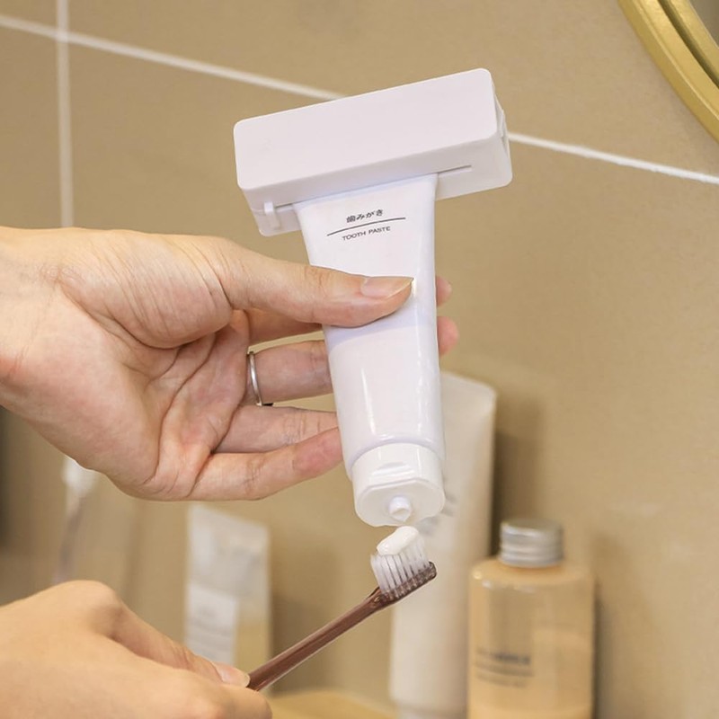 Ouliget Magnetic Toothpaste Squeezer,Toothpaste Seat Holder Tube Squeezing Aids,Wall-mountable Dispens