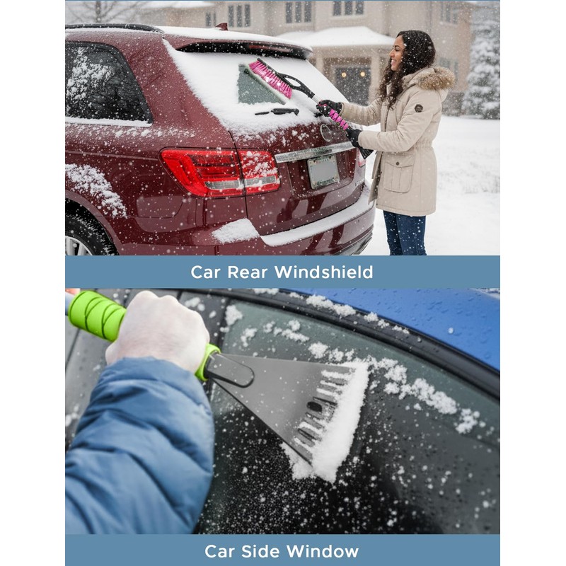Autovir 27" Snow Brush and Ice Scrapers for Car Windshield