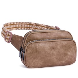 HKCLUF Belt Bag for Women Vegan Leather Belt Bag with Adjustable Strap Unisex Mini Shoulder Bag Belt Bag, A07 Khaki, Fashion