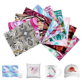 HTVSTD Marble Sublimation Ink Transfer Sheets-10 Pcs 12 * 10 in Green,Blue,Pink Watercolor Sublimation Transfer Ink Paper Transfer Paper for Tumblers Mugs DIY