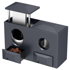 FANKAI 2-in-1 Desk Cigar Cutter, Ergonomic Dual V-Cutter and Straight Cutter, Table Cigar Cutters with 2 Drawers, Stainless Steel Blade, Ring Guage up to 57 and 67, Safety Lock, Gift for Cigar Smokers