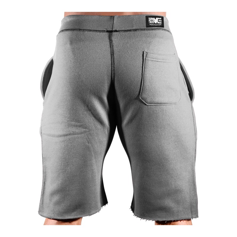 Monsta Clothing Co. MC-Crest Flag-307 Sweatshorts (Charcoal Sweatshorts/White & Black