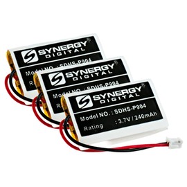 Synergy Digital Cordless Phone Batteries, Compatible with AT&T Marathon Wireless Headset Cordless Phone, (Li-Pol, 3.7V, 240 mAh), Pack Includes: 3 x SDHS-P904 Batteries