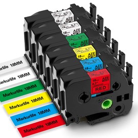 Markurlife Compatible with Brother 18 mm TZe-241 TZe-141 TZe-441 TZe-541 TZe-641 TZe-741 P touch tapes TZ tape TZe 18 mm 0.7 label tape for Brother PTouch PT-D400 P710BT D400VP D600VP P750W D450 00VP