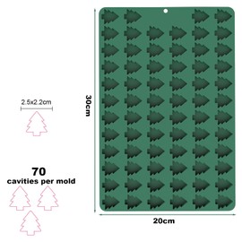 Mini Christmas Molds, Silicone Christmas Tree mold, Gingerbread Man Silicone Mold, Mini Gummy Mold for Baking, Cookies, Pudding, Jelly, Dog Biscuit, Set of 2