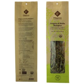 FILIPPONE Handpicked Organic Oregano Sprigs from Sicily – Premium Italian Dried Whole Oregano Stems, 25g (0.88 oz), Intense Aroma & Flavor
