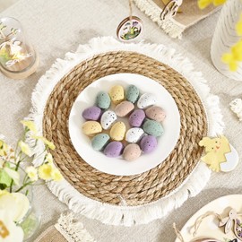 Valery Madelyn 12pcs Easter Egg Decoration Tree Ornaments Set, 4CM Shatterproof Hanging Easter Eggs for Tree, Easter Basket Stuffers Egg Bulk for Spring Window Party Decor (Purple)