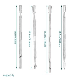 4 Piece Professional Cuticle Pusher Set, Cuticle Pusher Set, Cuticle Pusher for Manicure, Cuticle Pusher, Stainless Steel, Cuticle Pusher Professional, Durable Pedicure Manicure Tools