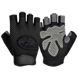 Vidsmow 1pack Non-Slip Gym Gloves for Men And Women, Full Palm Protection Weight Lifting Gloves for Fitness Training, Breathable Fingerless Workout for Crossfit, Bodybuilding, Cycling, Powerlifting