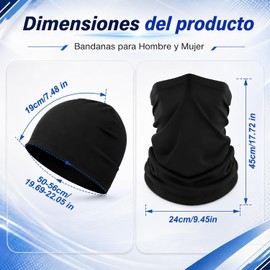4PC Bandanas Para Hombre y Mujer y 3PC Gorro Deportivo, Bandana Para Deportes, Protector De Cuello Solar Protección, Gorra De Ciclismo, Absorbe Sudor, Transpirable, Secado Rápido, Para Exteriores
