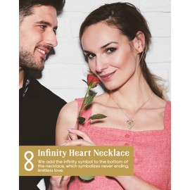 S925 Sterling Silver Jewelry for Women Infinity Heart Love Necklace Wedding Anniversary Birthday Gifts for Wife Her Girlfriend Pendant Necklaces Gift for Mom on Christmas Mother's Day Valentine's
