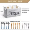 brekle White Kitchen Utensil Holder Rustic Large Wooden Utensil Organizer