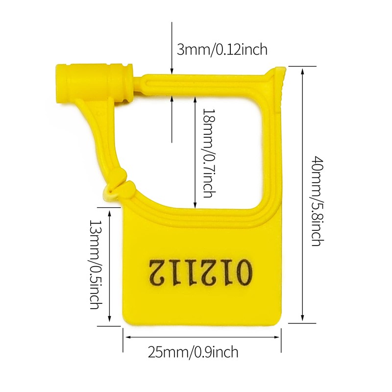 WUBAO Tampere Evident Disposable Lock Plastic Security Padlock Seals Number