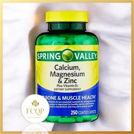 FCQP Spring Valley Calcium Magnesium Zinc with Vitamin D3 Supplements, 250 Coated Caplets (1)