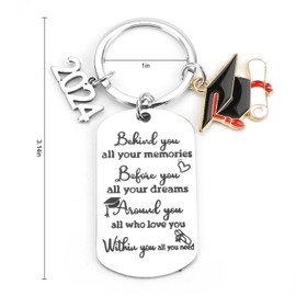 SHTALHST 2024 Graduation Keychain Meaningful and Sturdy Graduation Gift for Her or Him Perfect for Students