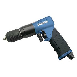 3/8" Air/Pneumatic Reversible Drill, Keyless Chuck, High Tool Power, Pistol Grip Gun With Soft Handle, (Sumake ST-M5010C)