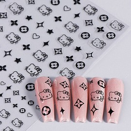 Nail art 6 types of cute character cat nail stickers - Cute Sticker DP - 820 / 네일아트 귀여운 케릭터 냥이 고양이 네일스티커 6종 - 귀욤스티커 DP - 820