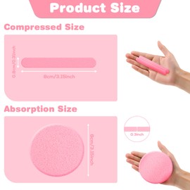 120 PCS Bulk Facial Sponge Esthetician Supplies, Facial Sponges Compressed for Esthetician Women, Makeup Remover Pads Round Face Wash Sponge for Cleansing, Exfoliating Disposable Face Sponges (Pink)