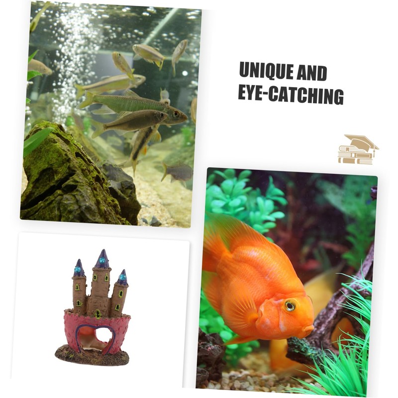 iplusmile 2pcs Castle Fish Tank Resin Decoration Aquarium Landscape Ornament