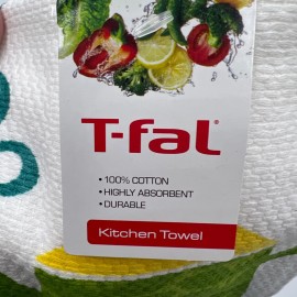 T-Fal White Tea Kettle Cotton Kitchen Towel 15” X 26” Absorbent Durable