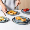 AmorArc Ceramic Dinnerware Sets for 4,Round Reactive Glaze Stoneware Plates