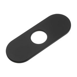 Kozelo Hole Cover Deck Plate Escutcheon-[35 Mm/1.4 Inch], Sink Cover Plate for Sink Faucet, Stainless Steel, Boat-Shape Brushed, Black