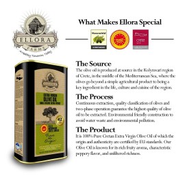 Ellora Farms, Greek Extra Virgin Olive Oil, Single Estate, 1 Lt. Tin