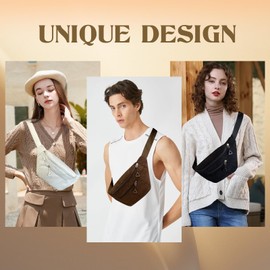 Women's Shoulder Bag, Bum Bag, Small Corduroy Bum Bag for Men and Women, Cord Crossbody Bag, Adjustable Bum Bags Made of Corduroy, Chest Pocket Cord for Outdoor Sports Running, White B, Modern