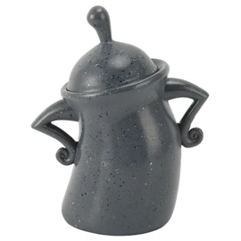 Canister with Attitude Decorative Cute PVC Funny Food Storage Jar with Airtight Lid for Coffee Tea Sugar Gray