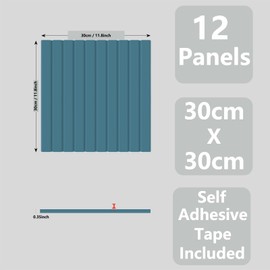 Leoergy Large Cork Boards for Walls Alternative - 12 Pack Felt Wall Tiles, Slat Wall Panel, Felt Bulletin Board, Pinboard 48 x 36 for Office Home Decor (Baby Blue)