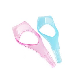 2PCS Plastic Eyelash Mascara Guard Applicator With Comb -Beauty Make Up Eyes Mascara Shields Applic Upper Makeup Tools(Blue+Pink)