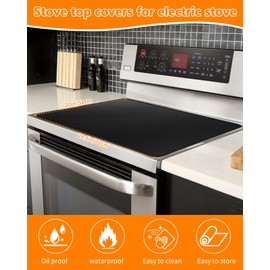 stove top covers for electric stove，Fireproof Stove Cover, 28.5x20Inch Heat Resistant Stove Top Cover，glass top stove cover protector，Prevents Scratching,Dish Drying Mat for Home Kitchen, Black