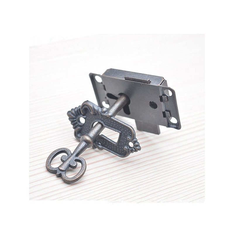 Shiwaki Furniture Lock Antique Red Bronze Cabinet Lock Old Lock