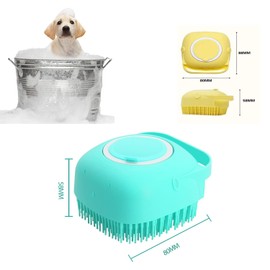 ozzyes Shampoo Cat Dog Sink Brush Washing Soap and Shampoo for Long Short Haired Dogs Cats Shower Pet Grooming Bath Soft Silicone Bristle Massage Brush OZE-50 (Blue, Standart)