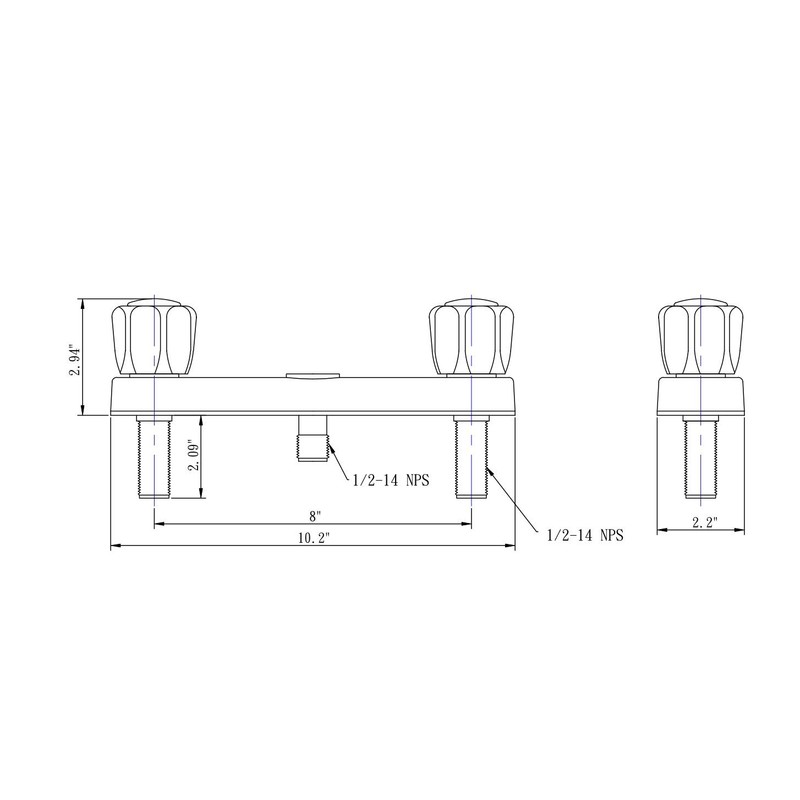 Dura Faucet Economical Shower Faucet with Classic Clear Acrylic Knobs