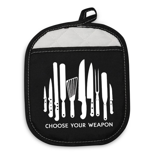 PLITI Chef Pot Holder Funny Baker Gift Choose Your Weapon